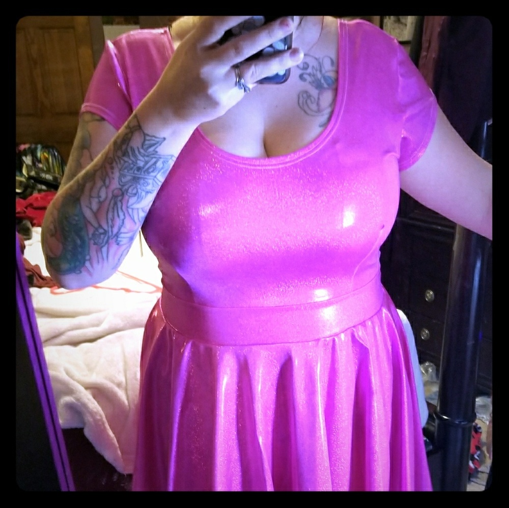 Coquetry Clothing hot pink skater dress XL